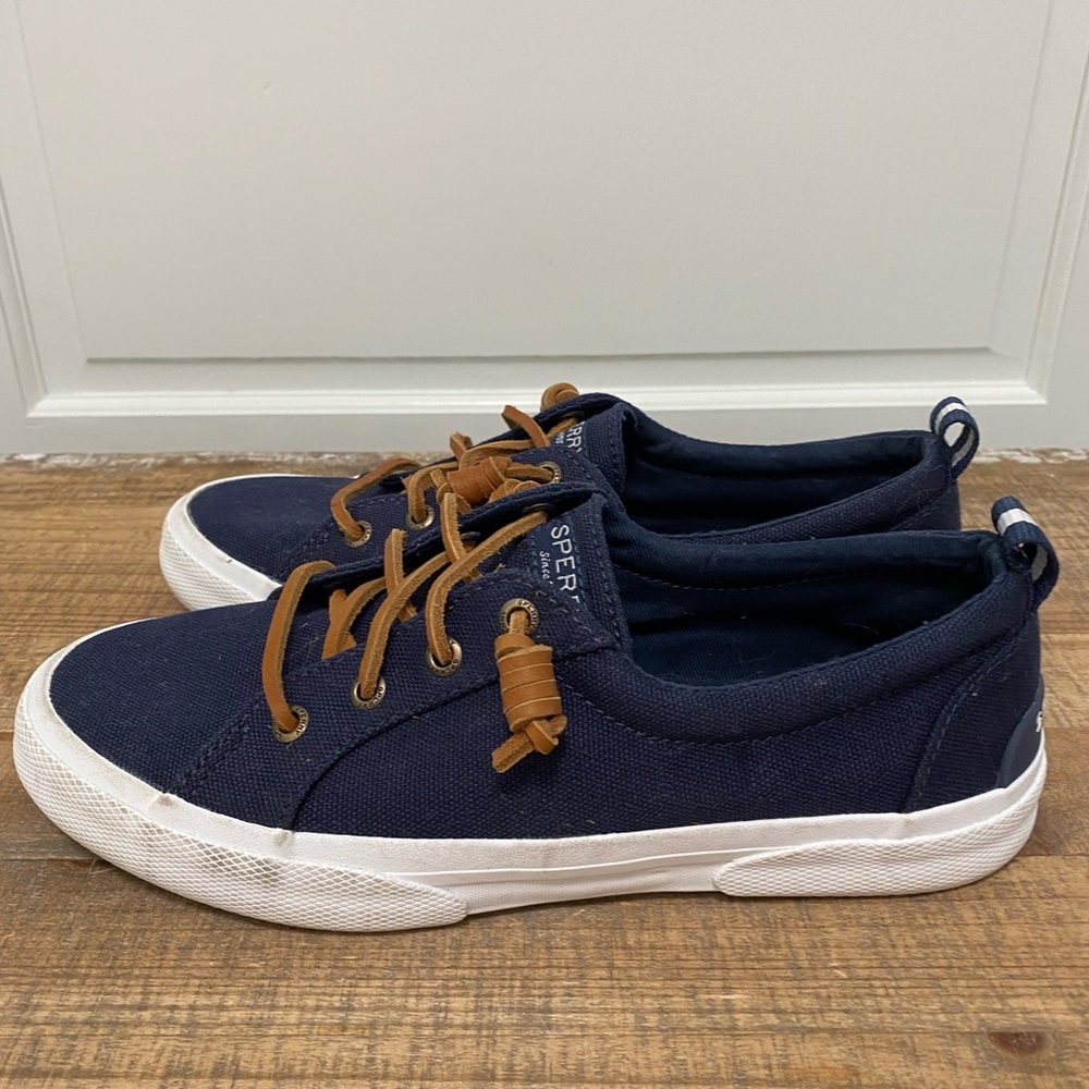 Super cute like new slip on Sperry tennis shoes size 6.5 w/ memory foam insoles. - Picture 2 of 3